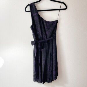 Express‎ small one shoulder dress black/purple